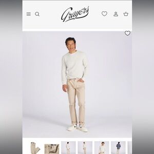 Grayers premium chino pants micro sand finish 36W/34 98% cotton 2% spandex